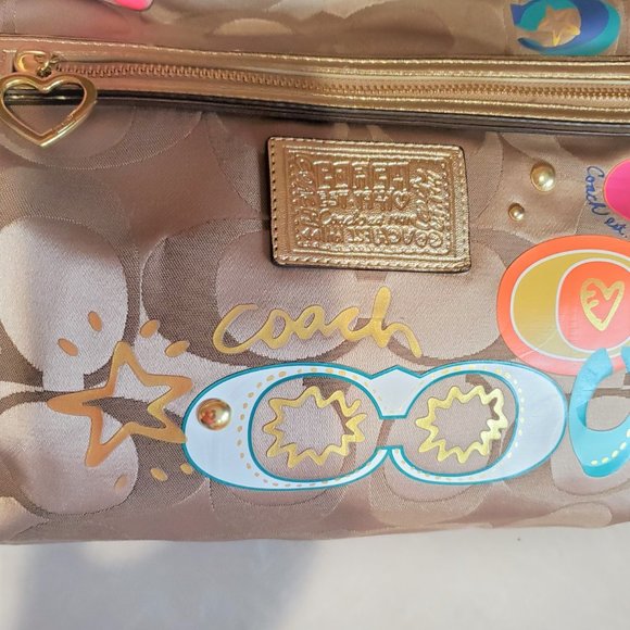 Vintage Coach Poppy Graffitti Applique Tote Bag c - Picture 4 of 15